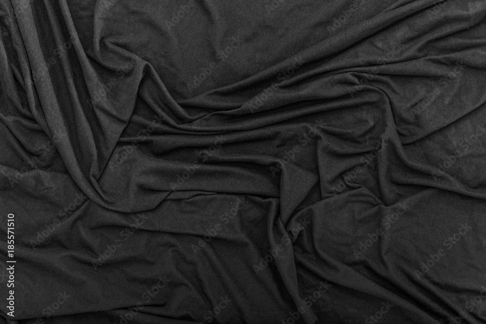 Black cloth crease background and texture Vector Image