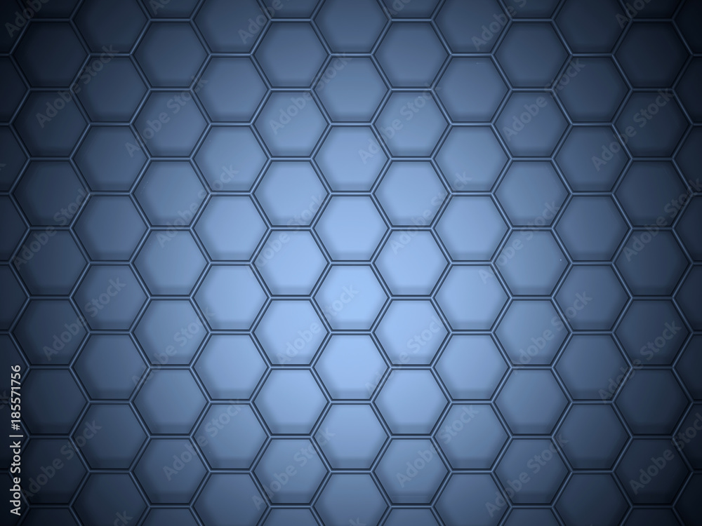 3d hexagonal lattice structure in spot light 3d hexagonal lattice structure in spot light