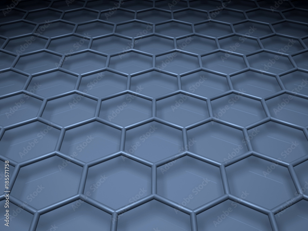 Blue hexagonal mesh structure. 3 d Blue hexagonal mesh structure. 3 d