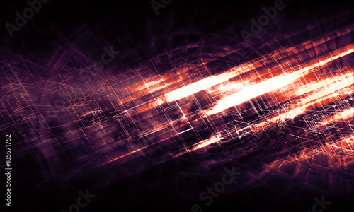 Abstract bright glowing structures, 3d