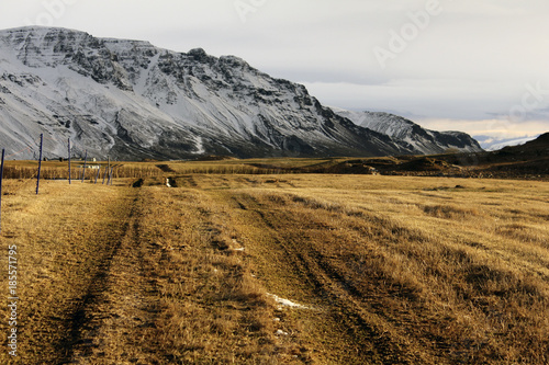 Endless roads in Iceland winter 