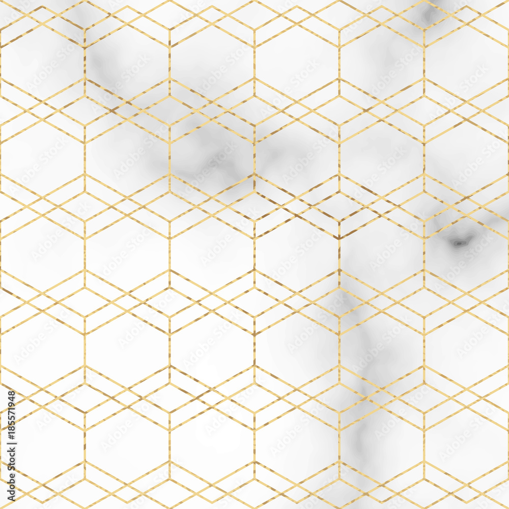 Naklejka premium Marble Texture Vector Background with rose gold lines