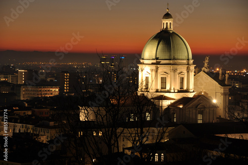 Panoramic view of the city of Brescia with the light of the sunset - Lombardy - Italy 007