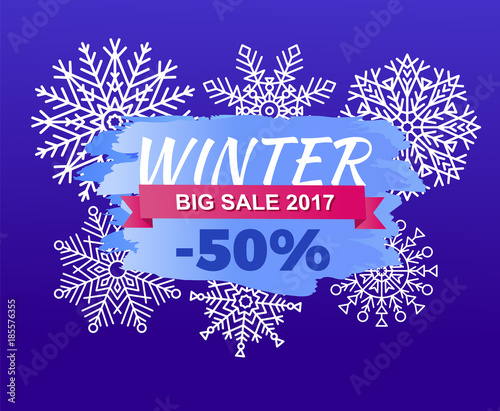 Winter Big Sale 2017 -50 Off Vector Illustration