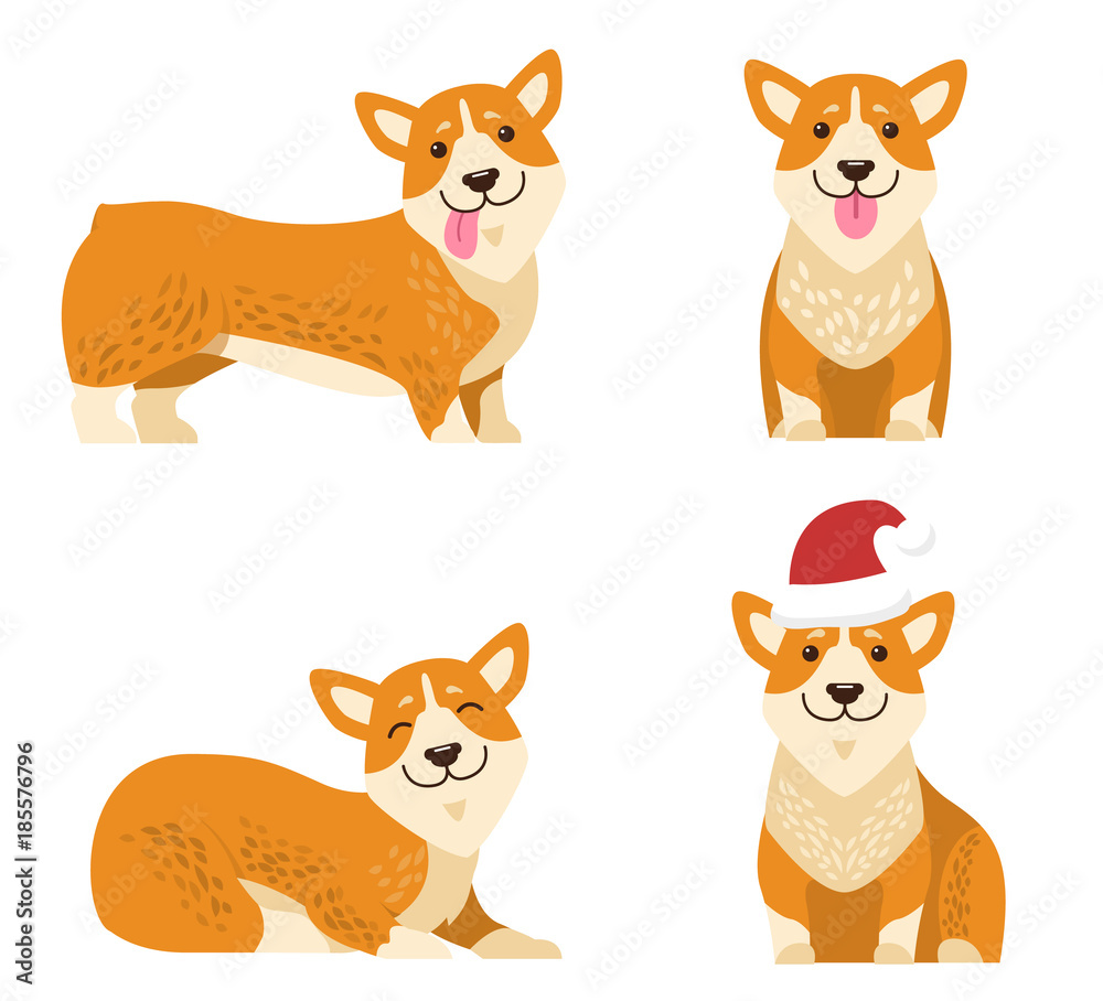 Dogs Collection of Icons, Vector Illustration