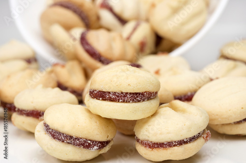 Traditional Brazilian guava paste cookies called goiabinha 