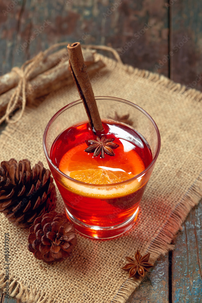 Christmas mulled wine on a rustic wooden table. Holidays concept. Christmas mulled wine on a rustic wooden table. Holidays concept.
