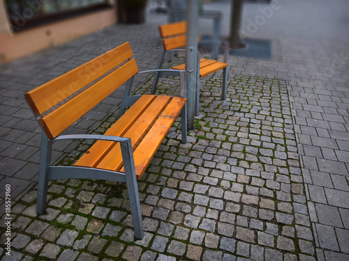 Wallpaper Mural Empty park banches and seats  in November Torontodigital.ca