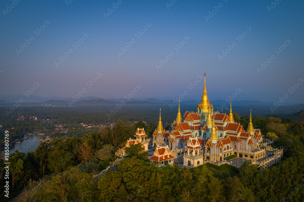 Wat Tang Sai. Beautiful temple on the top of Thongchai mountain, Prachuap Khirikhan, Thailand.