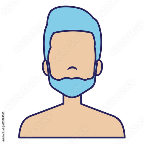 young man shirtless avatar character vector illustration design