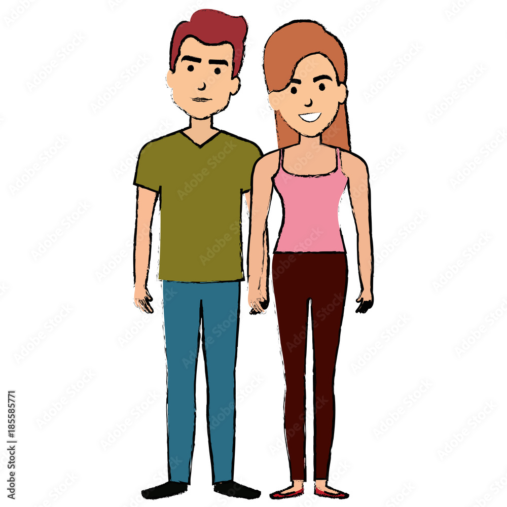 lovers couple avatars characters vector illustration design lovers couple avatars characters vector illustration design