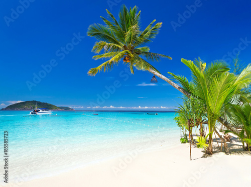 Canvas Print Tropical beach scenery at Caribbean Sea