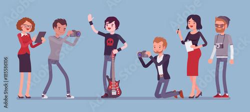 Famous rockstar and journalists