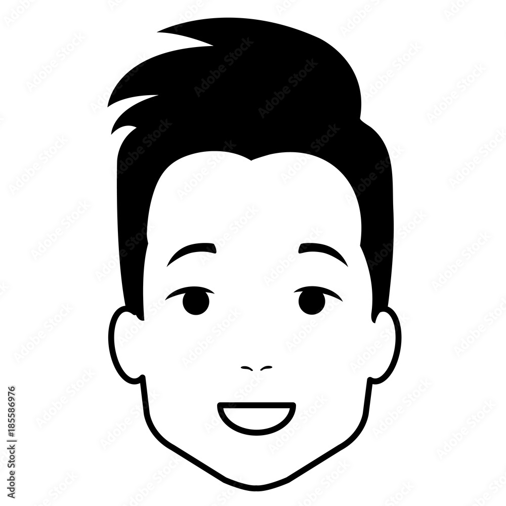 young man head avatar character