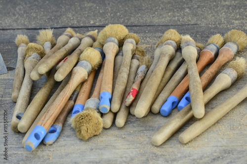 many brushes for archaeological excavations photo