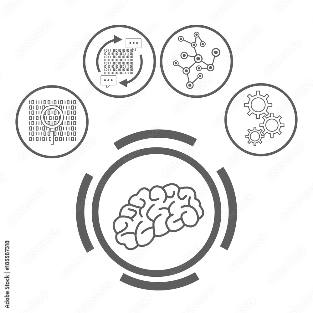 Artificial intelligence icons icon vector illustration graphic design