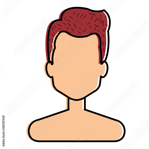 young man shirtless avatar character vector illustration design
