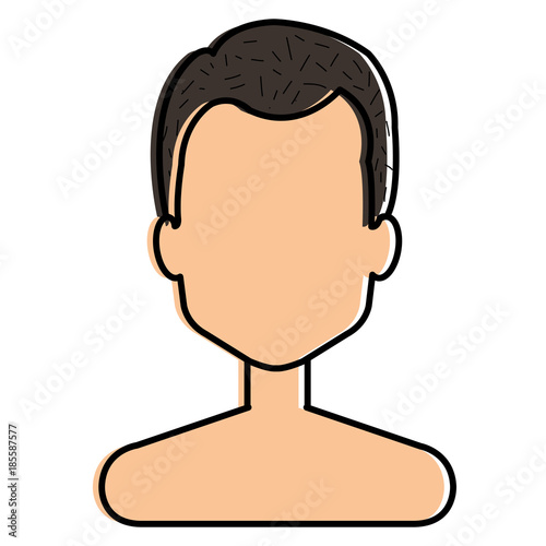 young man shirtless avatar character vector illustration design