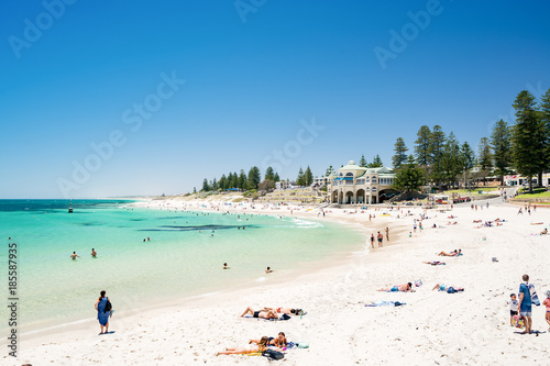 A busy Cottesloe Beach, Perth, Western Australia on a beautiful Summer afternoon. Photographed: December 22, 2017.