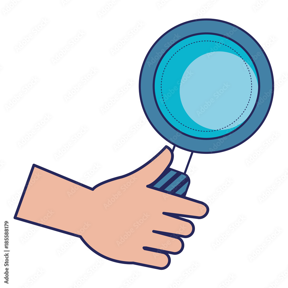 hand with magnifying glass isolated icon hand with magnifying glass isolated icon