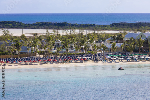 View of the cruise port and beaches in Grand Turk. © Wollwerth Imagery