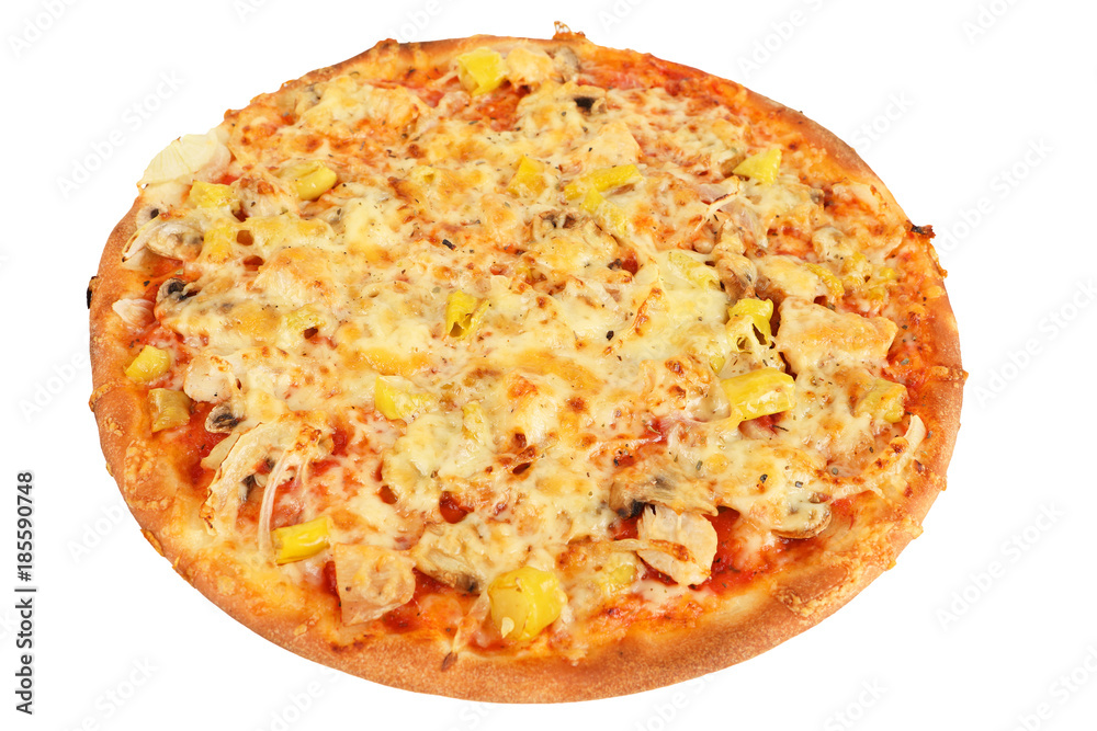 Pizza mit Peperoni und Zwiebeln