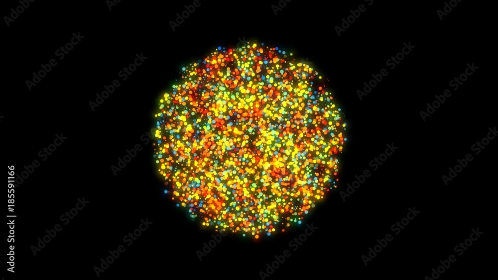 Colorful particles Sphere. Abstract digital background. Seamless loop Colorful particles Sphere. Abstract digital background. Seamless loop