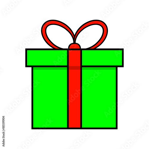 christmas present simple icon for christmas design isolated on white background