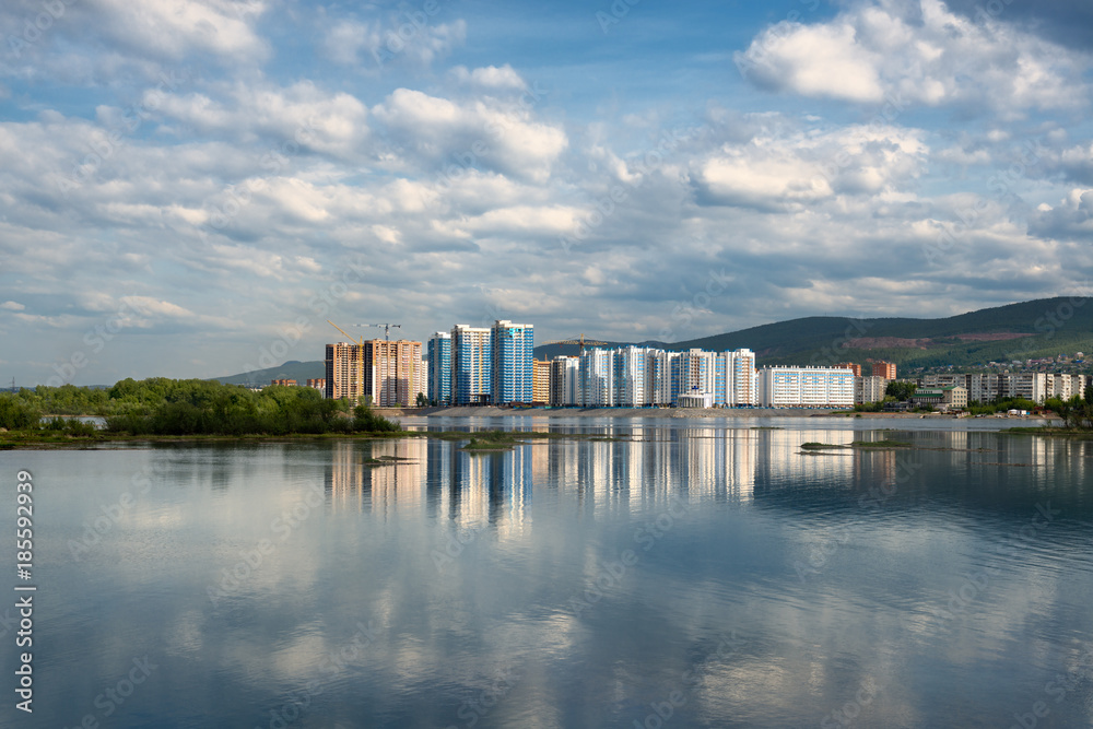 View of the city of Krasnoyarsk from the river