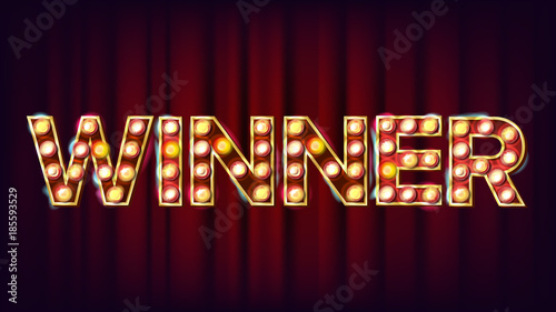 Winner Banner Vector. Casino Shining Lamp Background. For Luck Design. Business Illustration