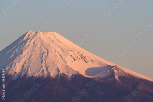 Close - up Top of Mt. Fuji in winter seen from Izu , shizuoka prefecture , Japan.