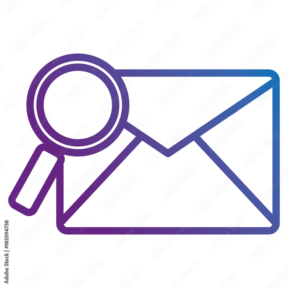 mail envelope with magnifying glass vector illustration design mail envelope with magnifying glass vector illustration design