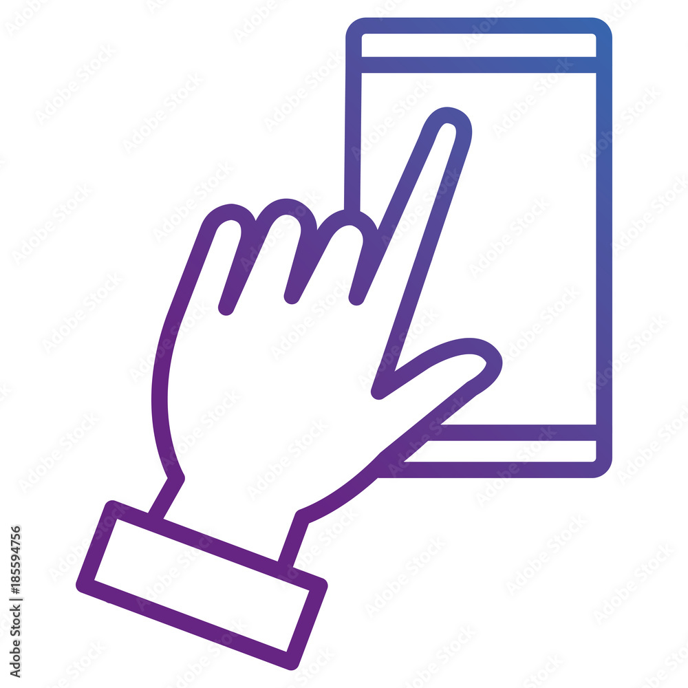 hand human with smartphone device vector illustration design hand human with smartphone device vector illustration design