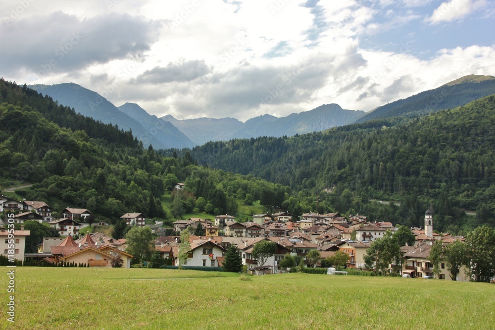 View of Bondo, Sella Giudicarie, Val Rendena, Trentino Alto-Adige, Italy