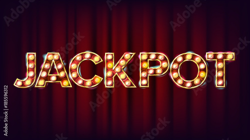 Jackpot Banner Vector. Casino Shining Light Sign. For Lottery, Poker Advertising Design. Risk Illustration