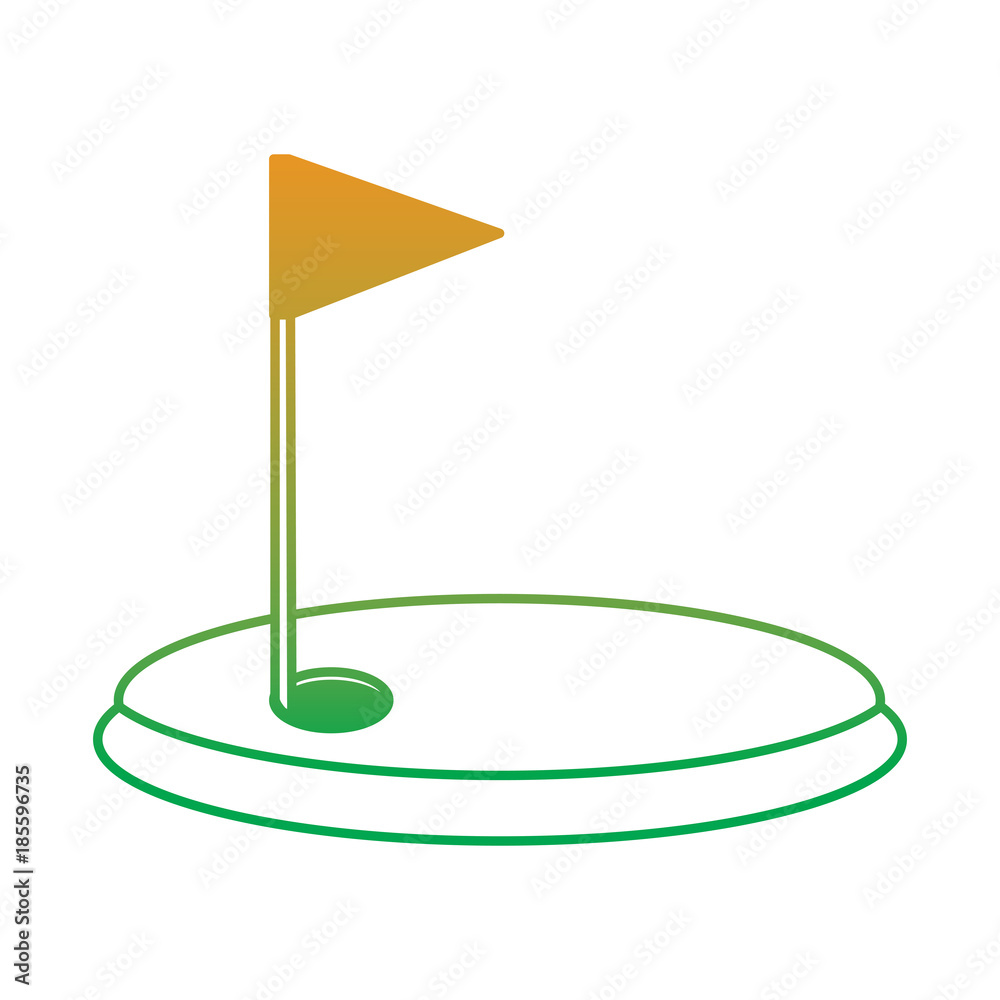cartoon golf flag with hole grass field vector illustration cartoon golf flag with hole grass field vector illustration
