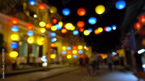 Wallpaper Mural Beautiful background of bokeh lights by lantern at night. Hoi An old town, Vietnam Torontodigital.ca