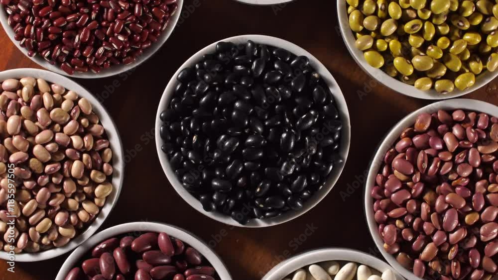 Assorted beans in rotation Assorted beans in rotation