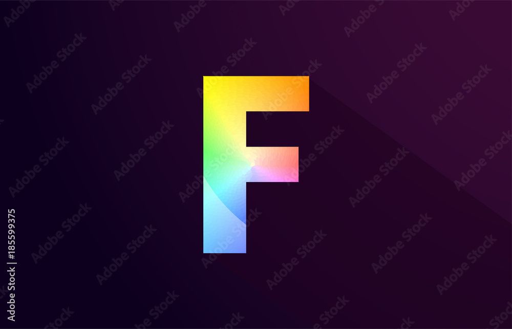 f letter rainbow colored alphabet logo icon design f letter rainbow colored alphabet logo icon design
