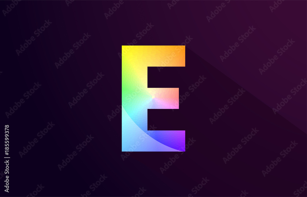 e letter rainbow colored alphabet logo icon design e letter rainbow colored alphabet logo icon design