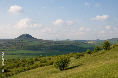 Hill Mila in the Ceske Stredohorifrom hill Rana, Northern Bohemia, Czech republic © Mirekdeml