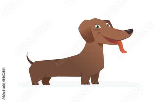 Cute dachshund - modern vector cartoon characters illustration