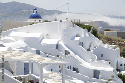 Typical white houses in Santorini island, Greece
