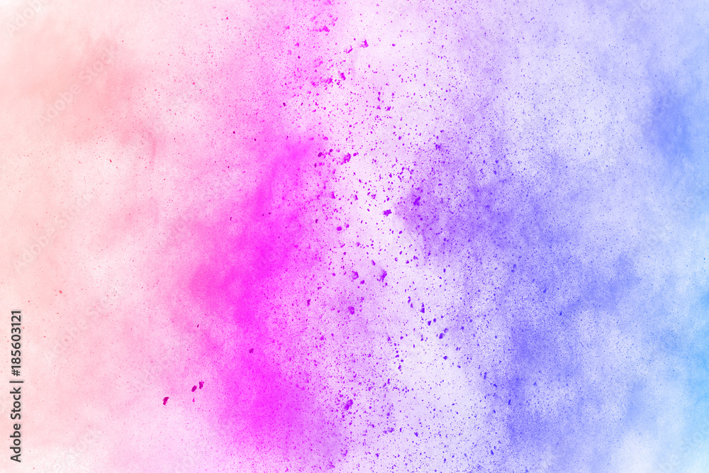 abstract multicolored powder splatted on white background,Freeze motion of color powder exploding. abstract multicolored powder splatted on white background,Freeze motion of color powder exploding.