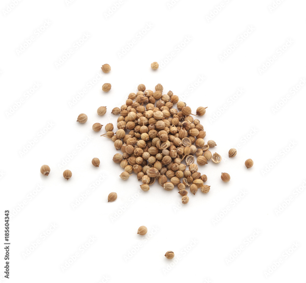 Coriander seeds spices isolated on white Coriander seeds spices isolated on white