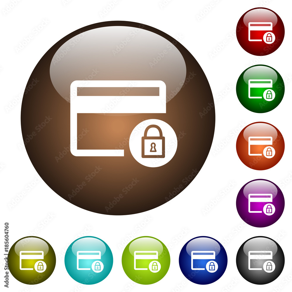 Lock credit card transactions color glass buttons Lock credit card transactions color glass buttons