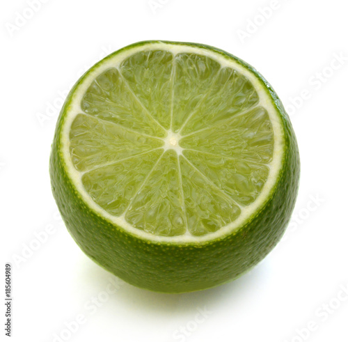 half of lime on white