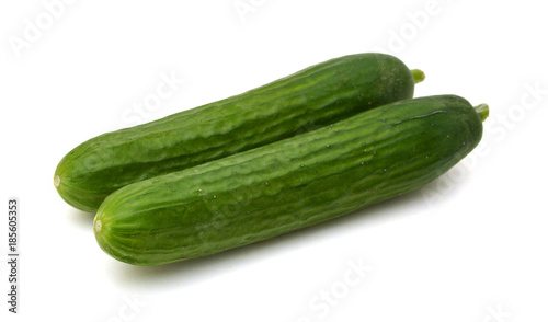 green cucumbers isolated on white background