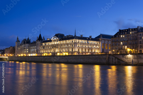 Seine River and conciergerie, Paris, France