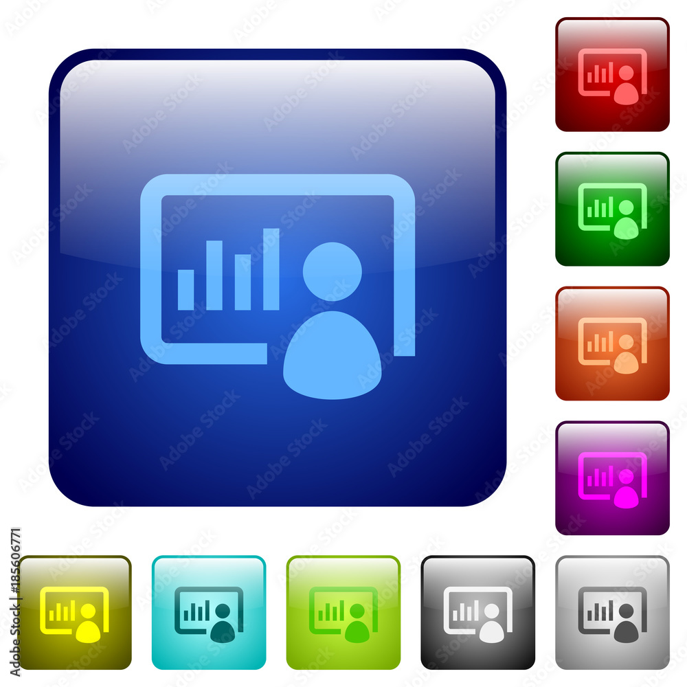 Presentation color square buttons Presentation color square buttons